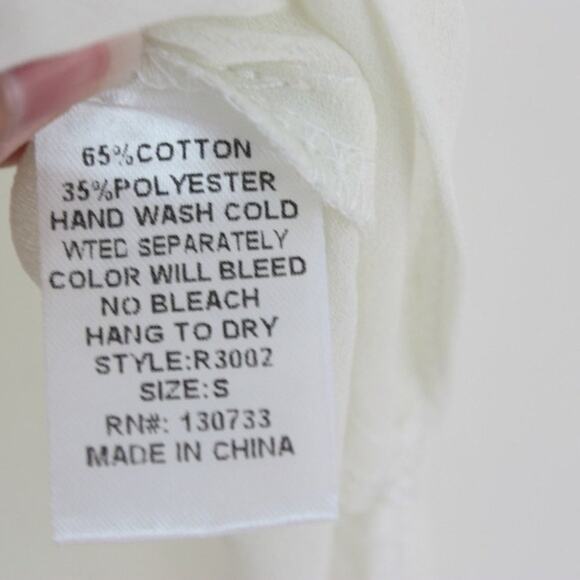 Umgee USA Top Women's Size Small Cream Sheer High-Low Daisy Boho Tunic - Picture 4 of 7